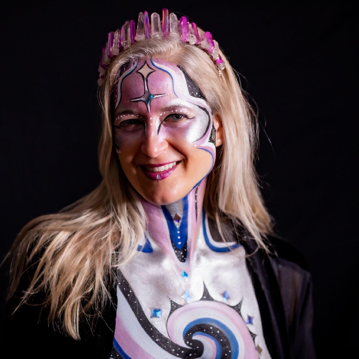 Violet in ceremonial body paint